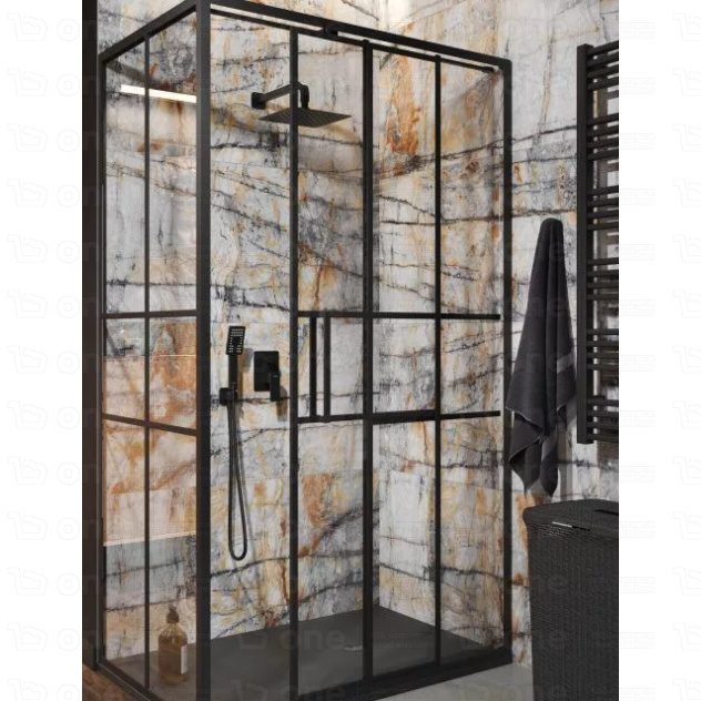 Ahti 80 x 120 cm shower enclosure set with Piro shower tray